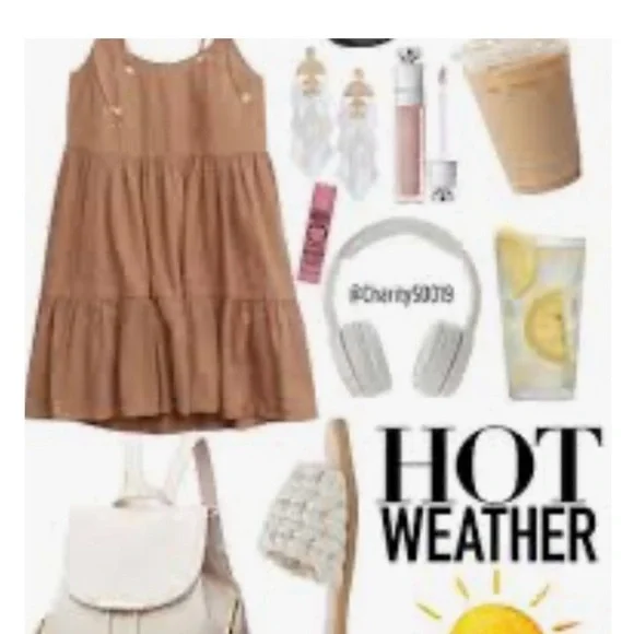 Aerie Magic Hour Tan/Gold Swim Cover-Up Dress - Picture 8 of 9